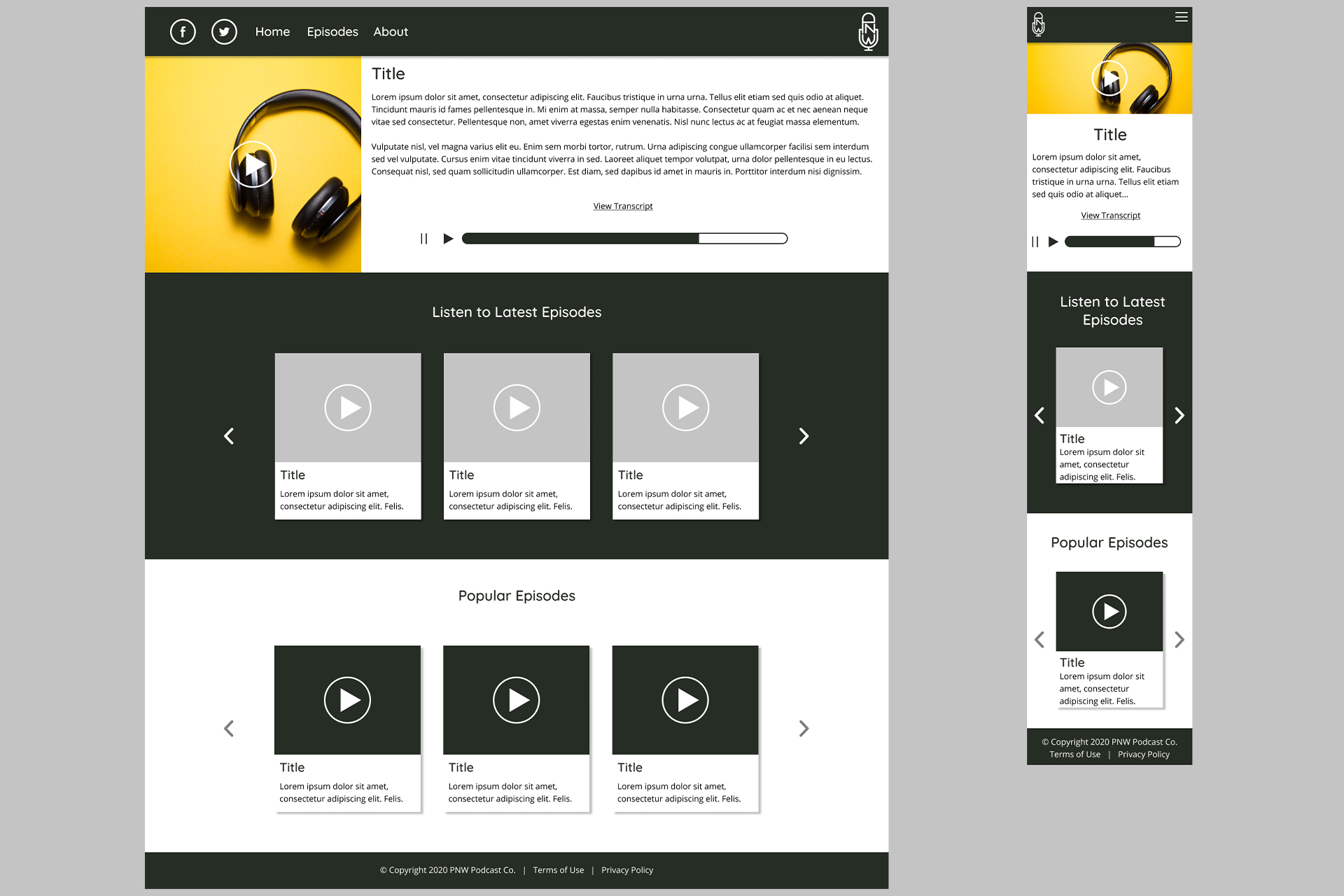 desktop and mobile playlist page
