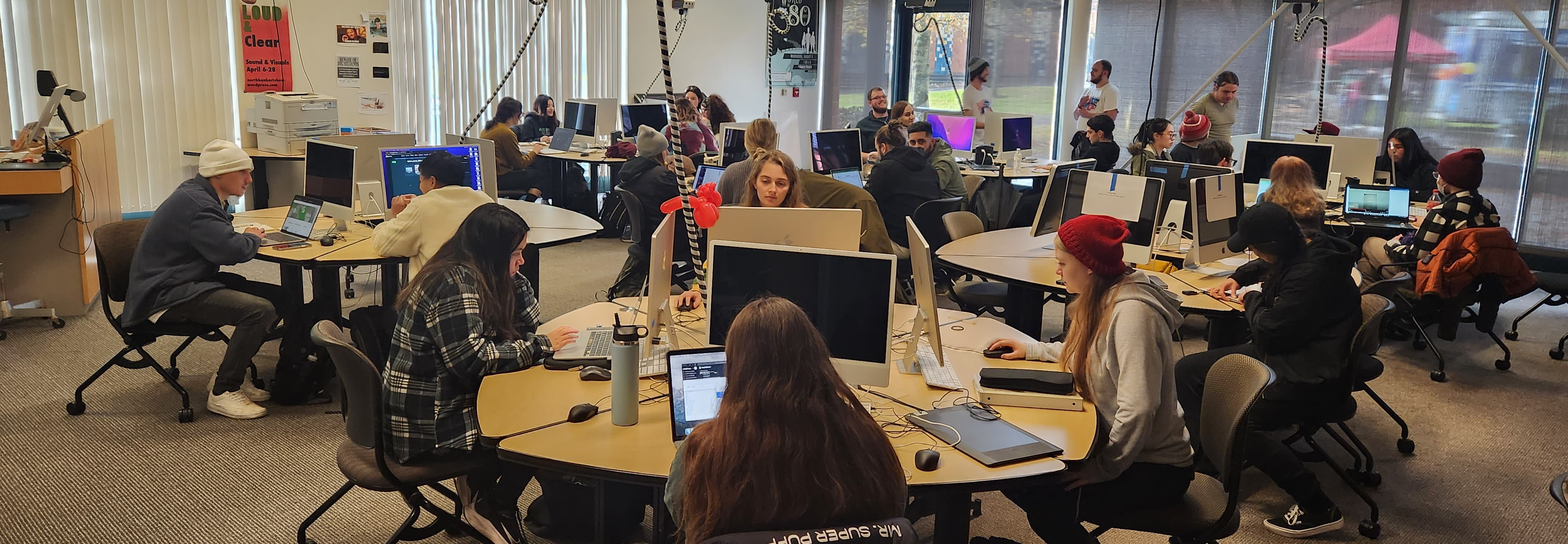 Students working in computer lab