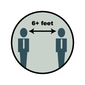 Cartoon illustration of social distancing