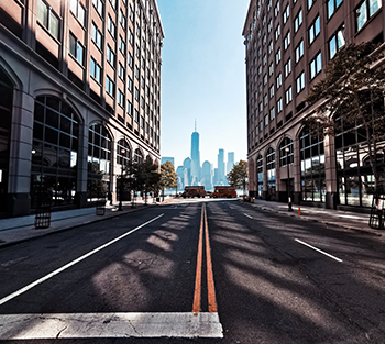 Empty city street