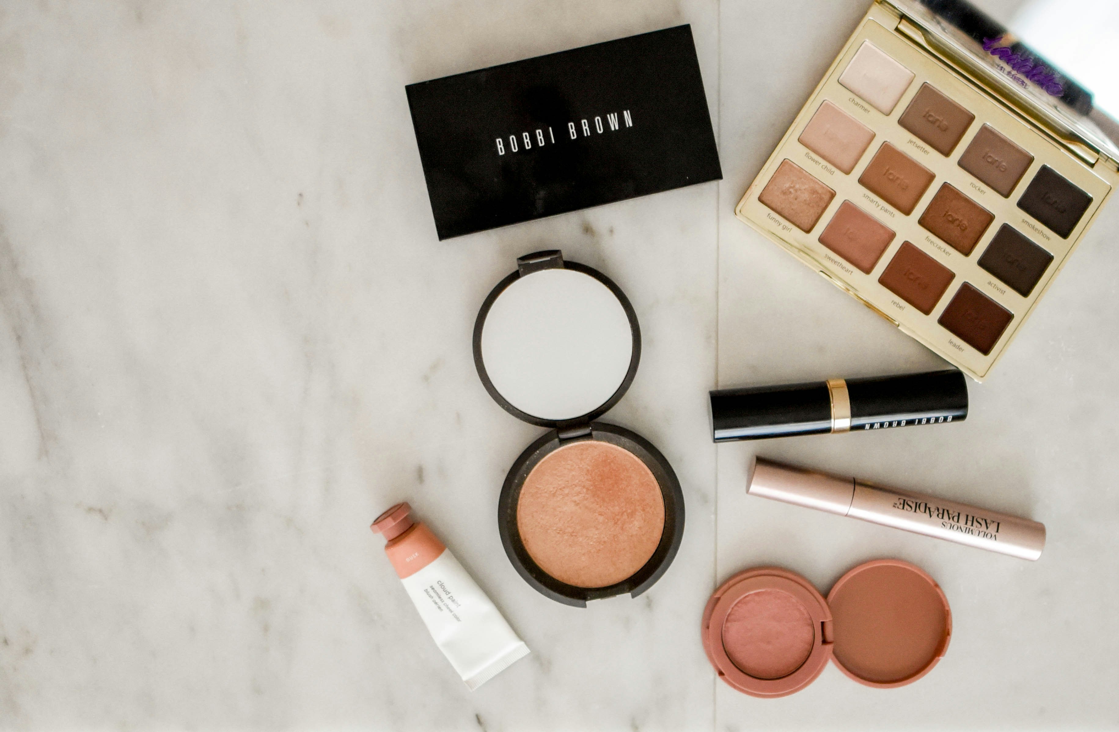 makeup products on table