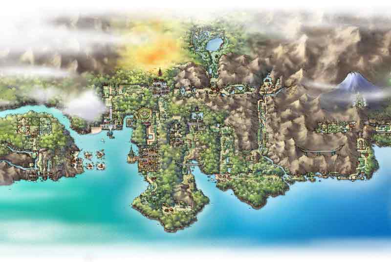 Map of Johto region